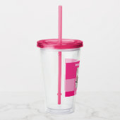 かわいい犬の写真5誕生日ピンク アクリルタンブラー (右)