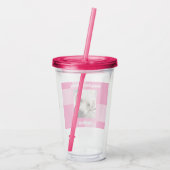 かわいい犬の写真5誕生日ピンク アクリルタンブラー (裏面)