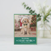 かわいい犬の写真 クリスマス ホリデー ポストカード (スタンド正面)
