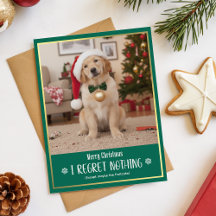 かわいい犬の写真 クリスマス ホリデー ポストカード