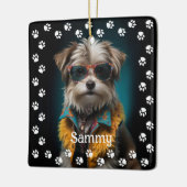 かわいい犬の写真 セラミックオーナメント (左)