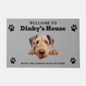 かわいい犬の写真 ドアマット (正面)