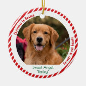 かわいい犬の写真 ペット追悼 クリスマスプレゼント セラミックオーナメント (正面)