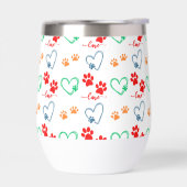 かわいい犬の前足のプリントと愛のハート (左面)