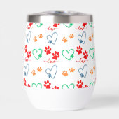 かわいい犬の前足のプリントと愛のハート (正面)