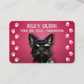 かわいい犬の前足の印縁ど刷 名刺 (正面)