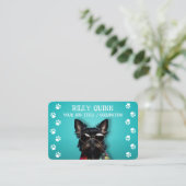 かわいい犬の前足の印縁ど刷 名刺 (スタンド正面)