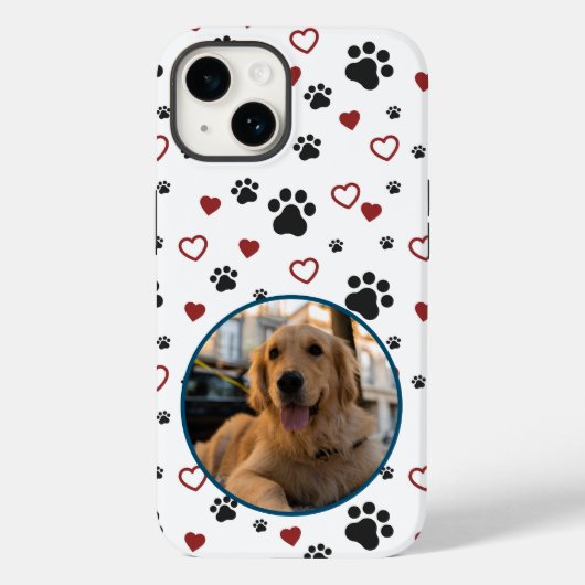 かわいい犬の前足プリントペットパターン Case-Mate iPhoneケース (裏面)