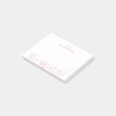 かわいい犬の動物のスケッチのノートをピンク色に変える ポストイット (アングル)