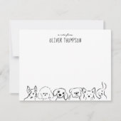 かわいい犬の動物のスケッチのノートカードからのノート ノートカード (正面)