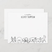 かわいい犬の動物のスケッチのノートカードからのノート ノートカード (正面/裏面)