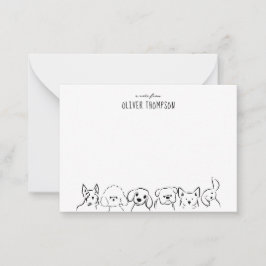 かわいい犬の動物スケッチメモカードおすそわけメモ ノートカード