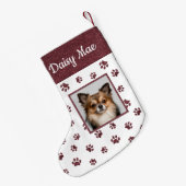 かわいい犬の名前フォトバラ金ゴールドグリッターポープリント スモールクリスマスストッキング (裏面 (吊り時))