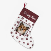 かわいい犬の名前フォトバラ金ゴールドグリッターポープリント スモールクリスマスストッキング (正面 (吊り時))
