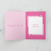 かわいい犬の名前 ピンク バレンタインデー カード (内部)