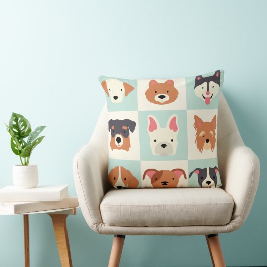 かわいい犬の品種パターン クッション (椅子)