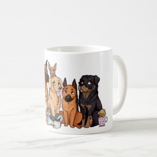 かわいい犬の品種 コーヒーマグカップ (正面右)