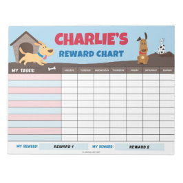 かわいい犬の報酬チャートのパーソナライズされたタスク ノートパッド