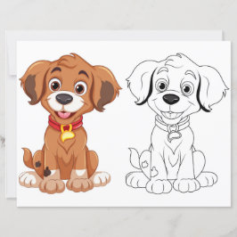 かわいい犬の塗り絵ページ