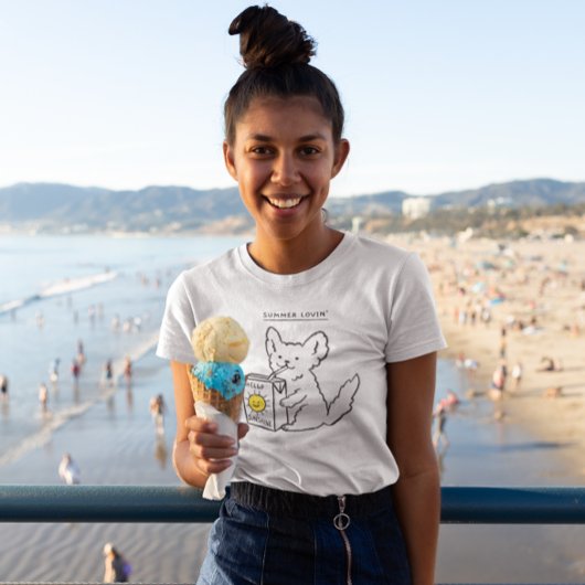 かわいい犬の夏ロビンこんにちはサンシャイン Tシャツ