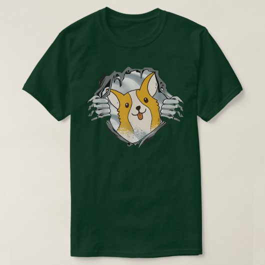 かわいい犬の女の子と女性のためのコーギーハートコーギ Tシャツ (デザイン正面)