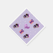 かわいい犬の子どもの誕生日パーティーおむつ スタンダードカクテルナプキン (角)