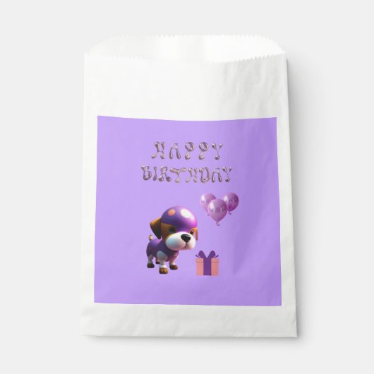 かわいい犬の子どもの誕生日パーティー|過去記事 フェイバーバッグ (正面)