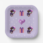 かわいい犬の子どもの誕生日パーティー|過去記事 ペーパープレート (正面)