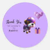 かわいい犬の子どもの誕生日パーティー|過去記事 ラウンドシール (正面)