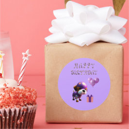 かわいい犬の子どもの誕生日パーティー|過去記事 ラウンドシール