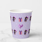 かわいい犬の子どもの誕生日パーティー|過去記事 紙コップ (正面)