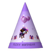 かわいい犬の子ども誕生日 パーティーハット (正面)