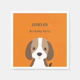 かわいい犬の子供たちモダン名前をカスタムする スタンダードカクテルナプキン