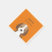 かわいい犬の子供たちモダン名前をカスタムする スタンダードカクテルナプキン (角)