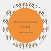 かわいい犬の子供モダン名前をカスタムするありがとう ラウンドシール (正面)