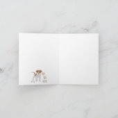 かわいい犬の子犬の前足プリントパターン シーズンカード (内部)