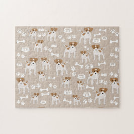 かわいい犬の子犬の前足プリントパターン ジグソーパズル