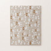 かわいい犬の子犬の前足プリントパターン ジグソーパズル (縦)