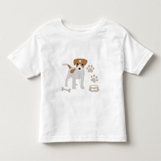 かわいい犬の子犬の前足プリントパターン トドラーTシャツ (正面)