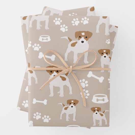 かわいい犬の子犬の前足プリントパターン ラッピングペーパーシート (インサイチュ)