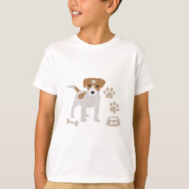 かわいい犬の子犬の前足プリントパターン Tシャツ