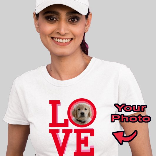 かわいい犬の子犬の愛パーソナライズされたの写真Tシャツ Tシャツ