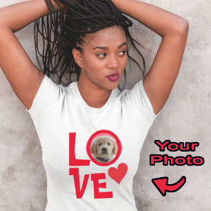 かわいい犬の子犬の愛パーソナライズされたの写真Tシャツ Tシャツ