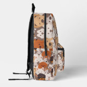 かわいい犬の子犬の足ペットのシームレスなパターン プリントバックパック (左)