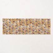 かわいい犬の子犬の足ペットのシームレスなパターン ヨガマット (正面(横))