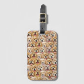 かわいい犬の子犬の足ペットのシームレスなパターン ラゲッジタグ (正面縦)