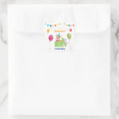 かわいい犬の子犬をテーマにした子どもの誕生日パーティー スクエアシール (バッグ)