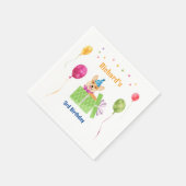 かわいい犬の子犬をテーマにした子どもの誕生日パーティー スタンダードカクテルナプキン (角)