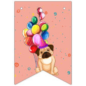 かわいい犬の子犬をテーマにした子どもの誕生日パーティー バンティングフラッグ (第1の旗)