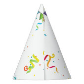 かわいい犬の子犬をテーマにした子どもの誕生日パーティー パーティーハット (裏面)